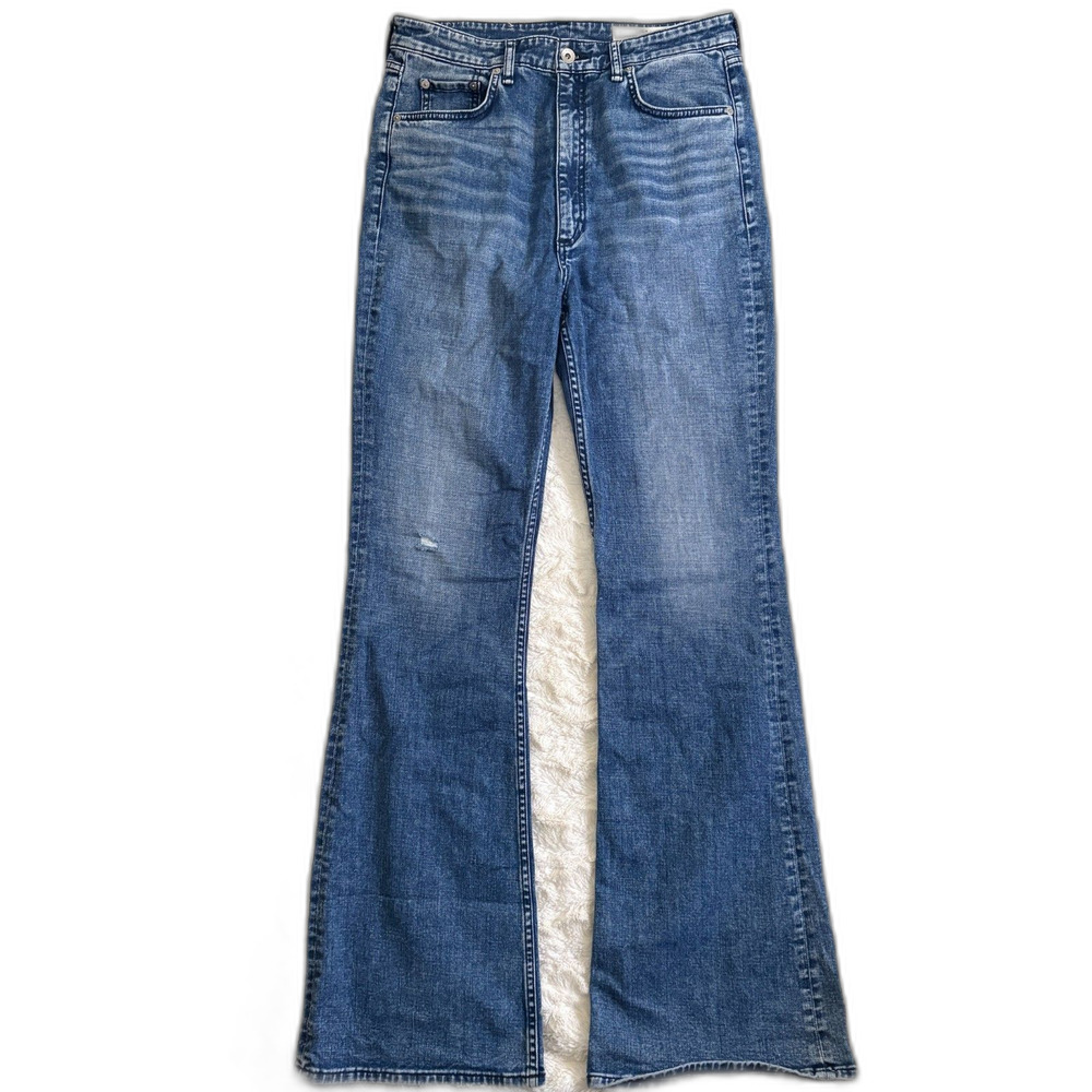 Rag & Bone New York Blue Flare High Rise Denim Jeans Women's Size 31